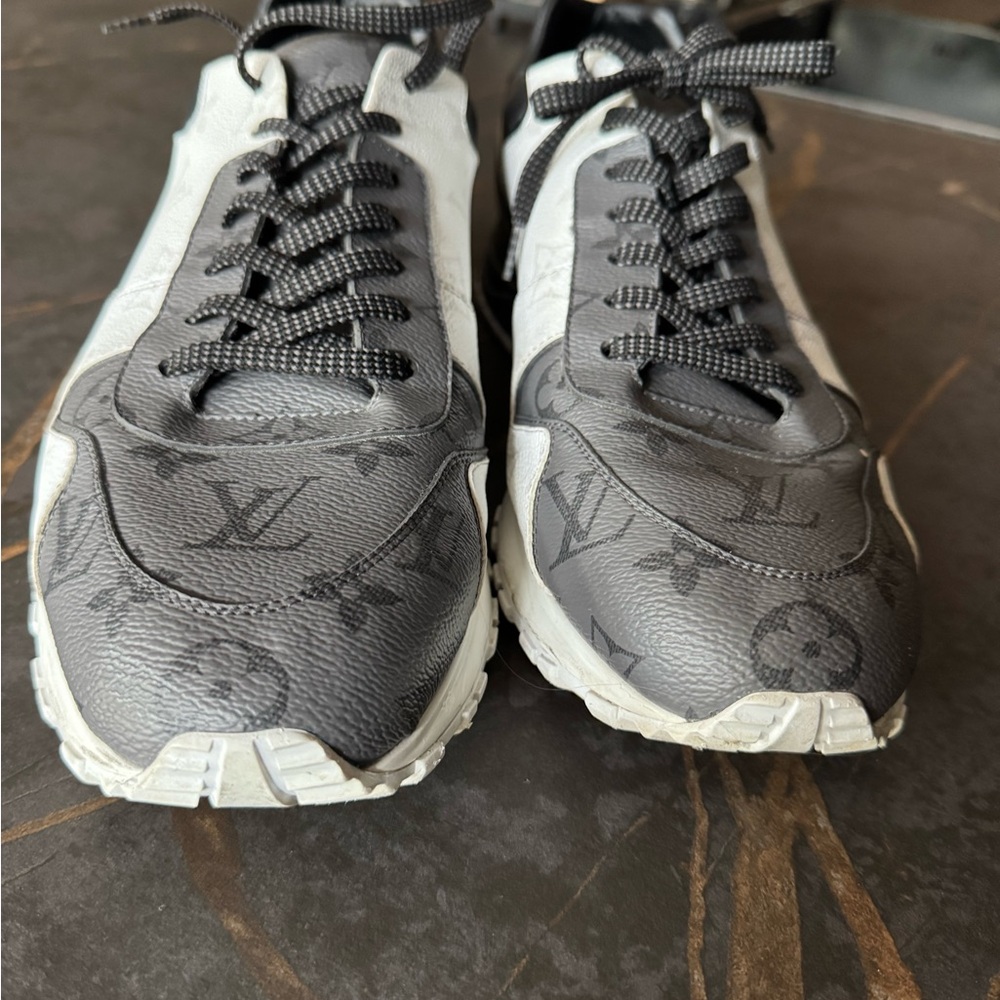 Louis Vuitton Black and White Monogram Sneakers